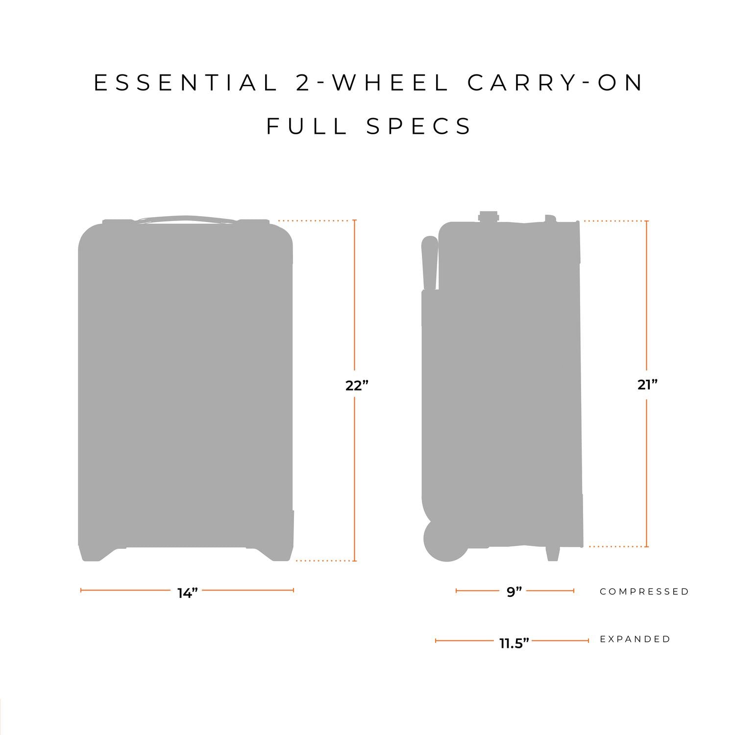 Essential 22" 2-Wheel Expandable Carry-On | BLU122CX